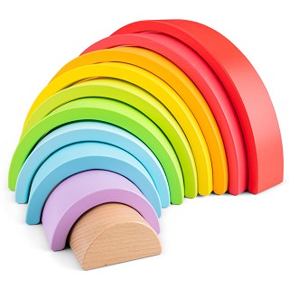Wooden Rainbow Stacker - 10 pieces - FSC® 100%-certified wood